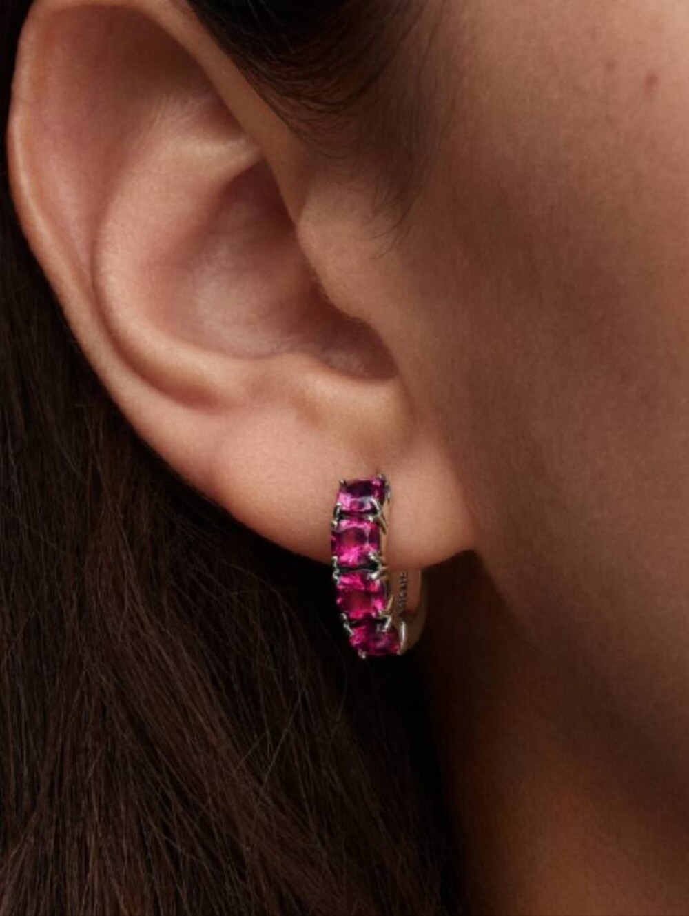 Pandora Pink Hoop Earrings - Picture 2 of 2